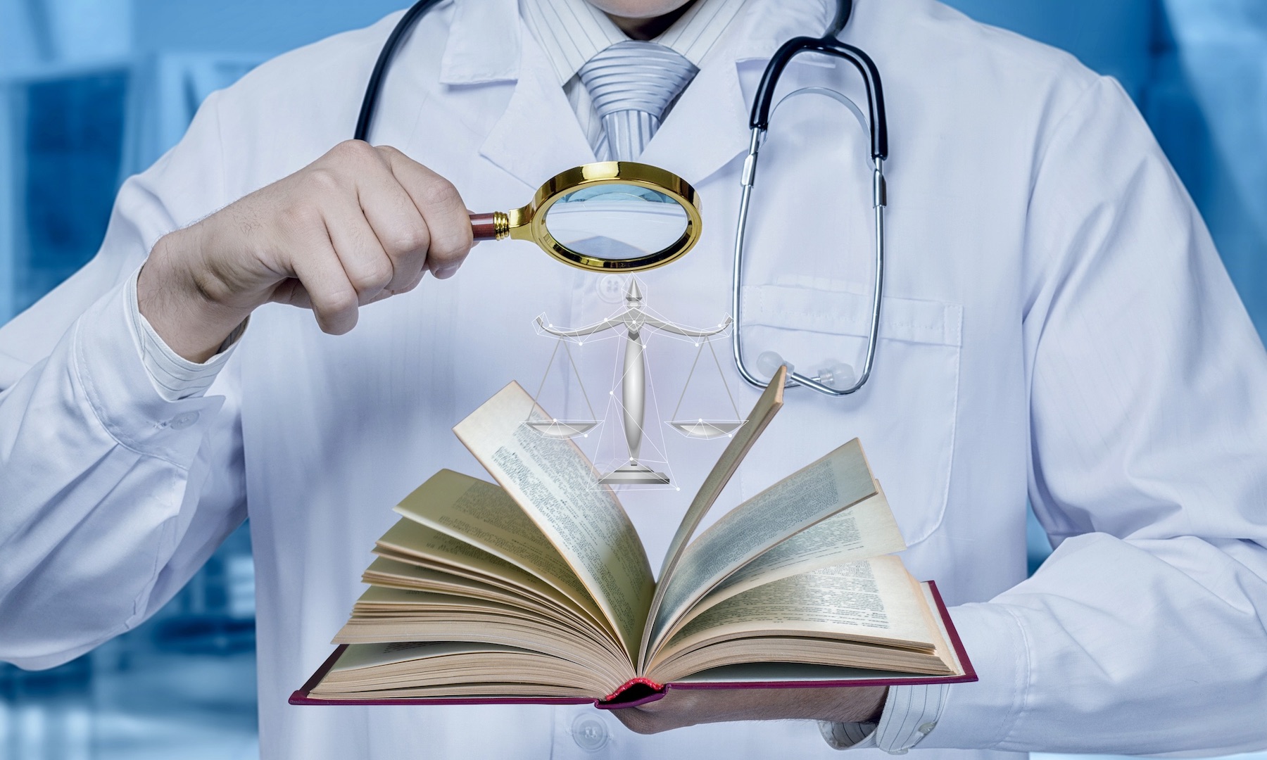 Doctor Reading Medical Book